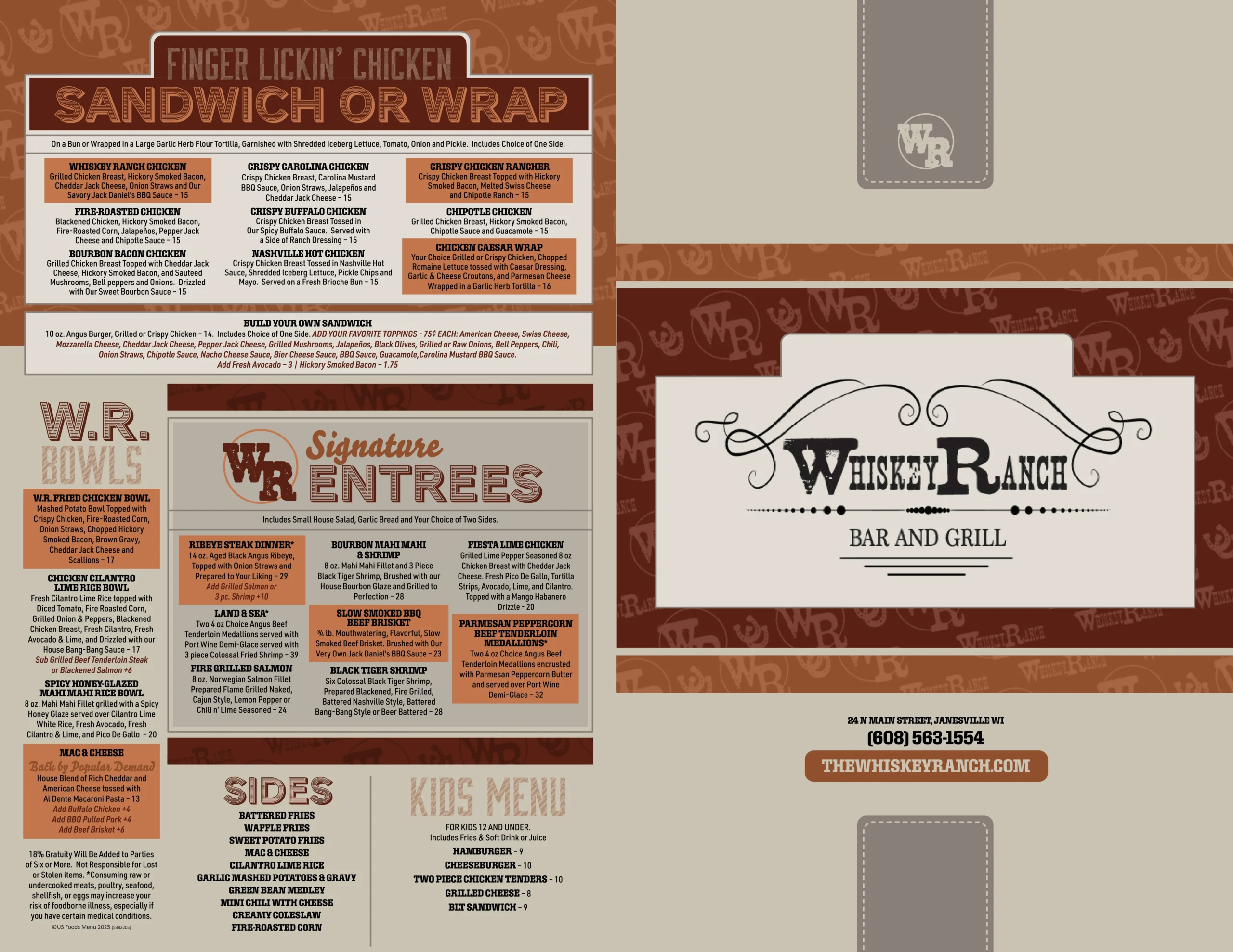 Whiskey Ranch Janesville New Menu-1
